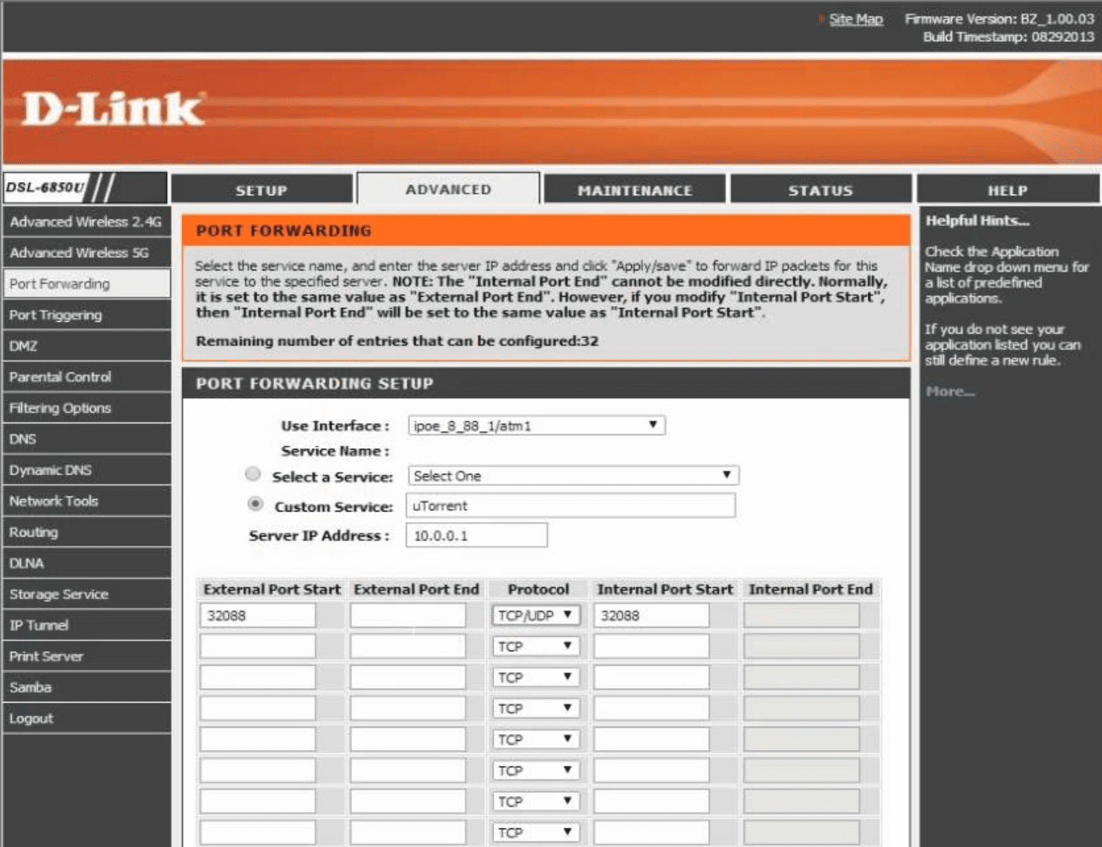 D-Link DSL-6850U