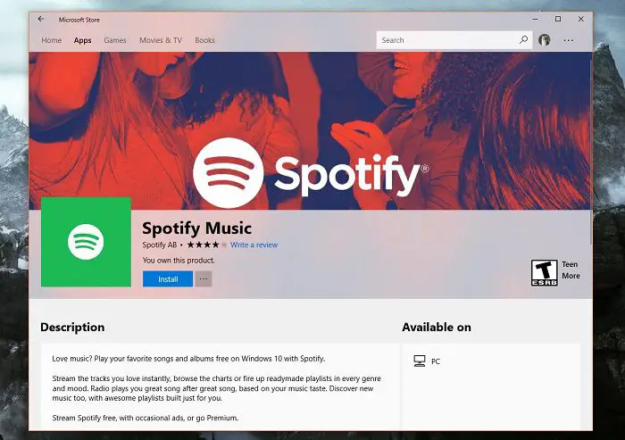 spotify application is not responding windows 10