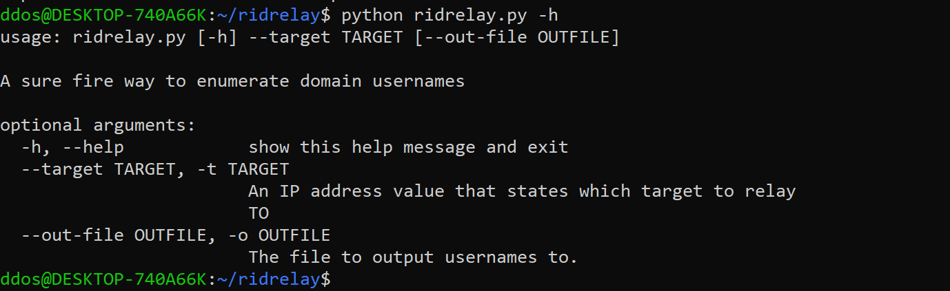 ridrelay 1.1 releases: Enumerate usernames on a domain