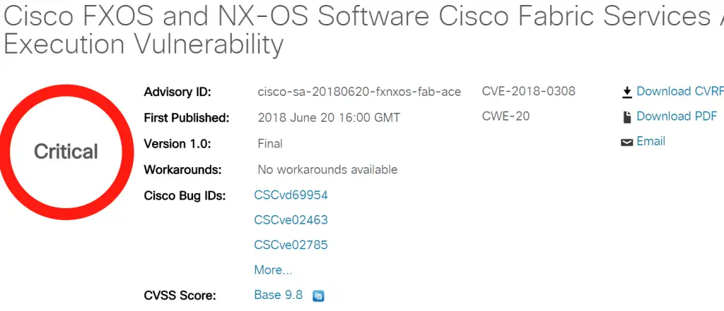 Cisco Critical Security Vulnerabilities