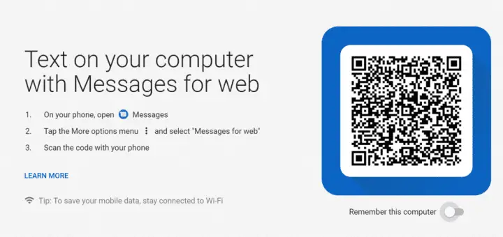 Android Messages web