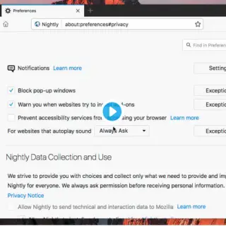 Firefox autoplaying videos