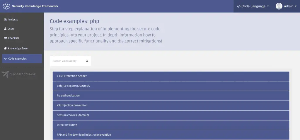 Security Knowledge Framework