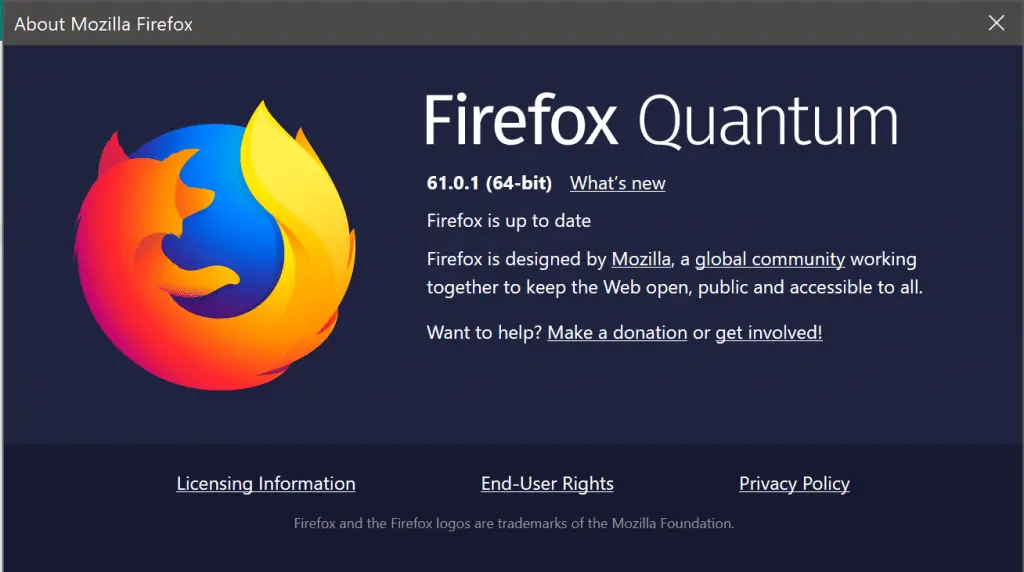 Mozilla Firefox 61.0.1