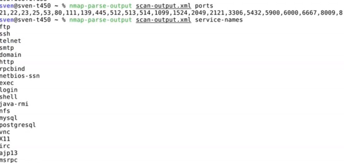 nmap parse output