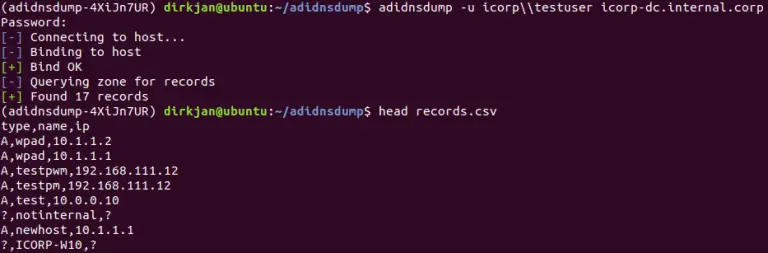dumping Active Directory DNS