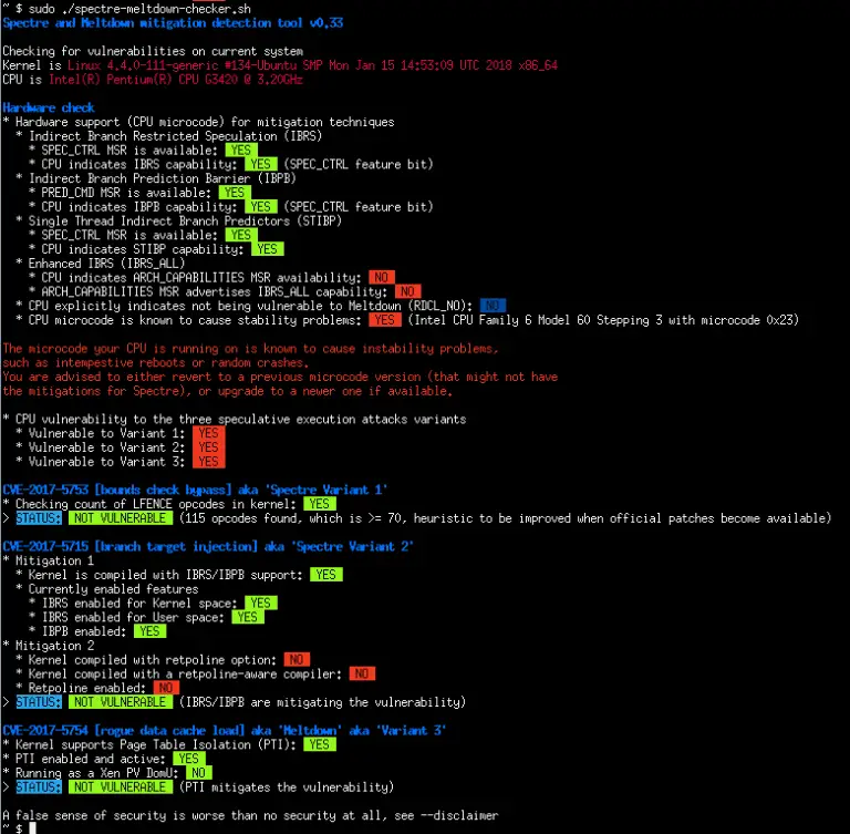 ZombieLoad vulnerability checker