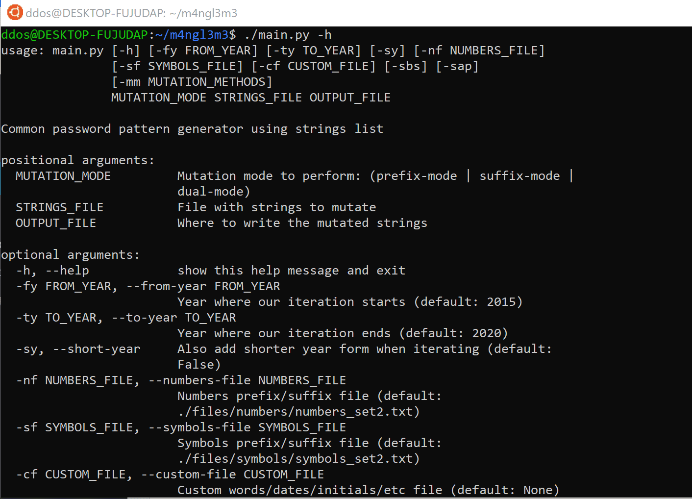 Common password pattern generator