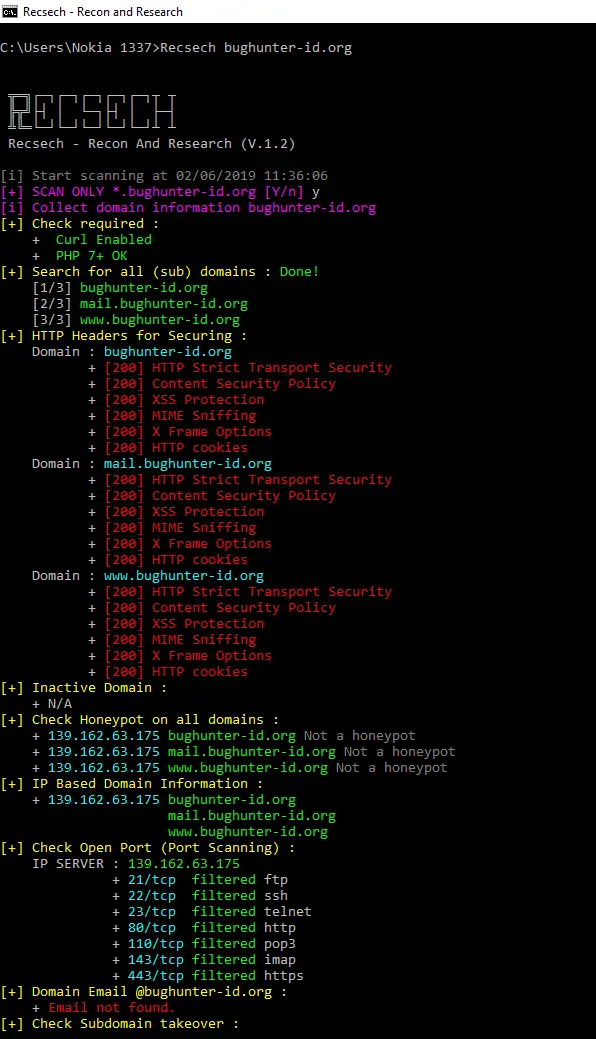 Web Reconnaissance Tools