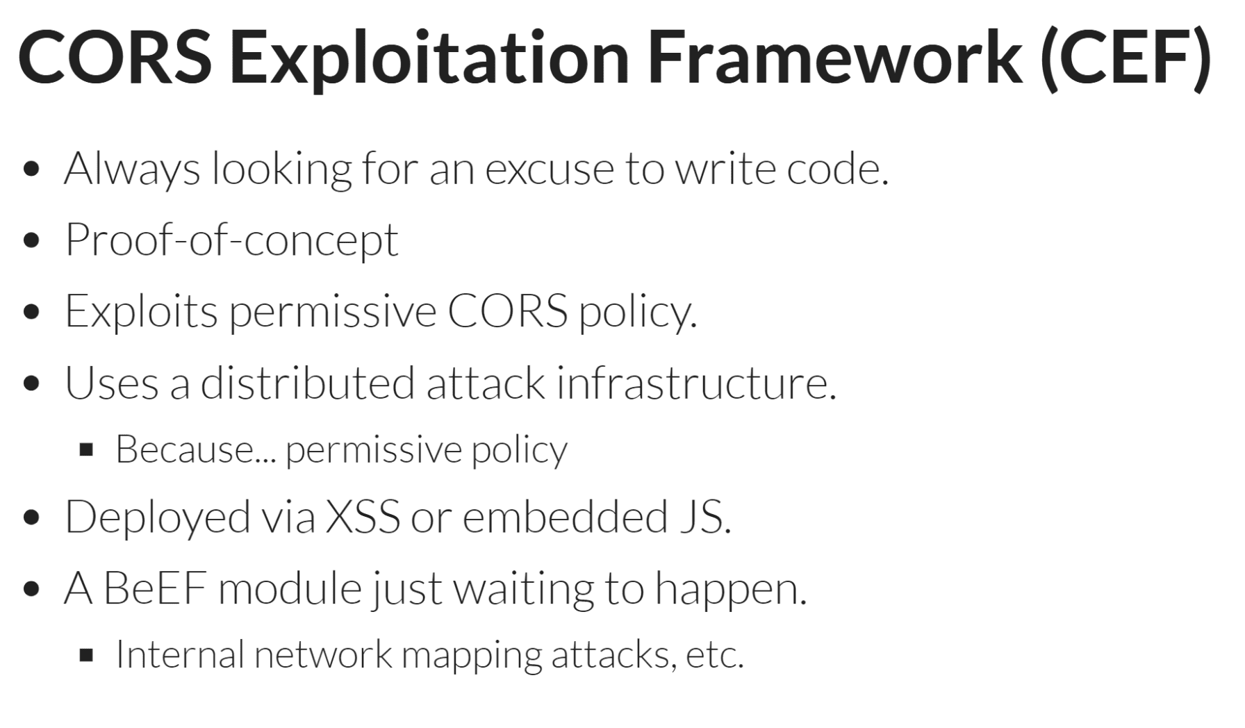 CORS Exploitation Framework