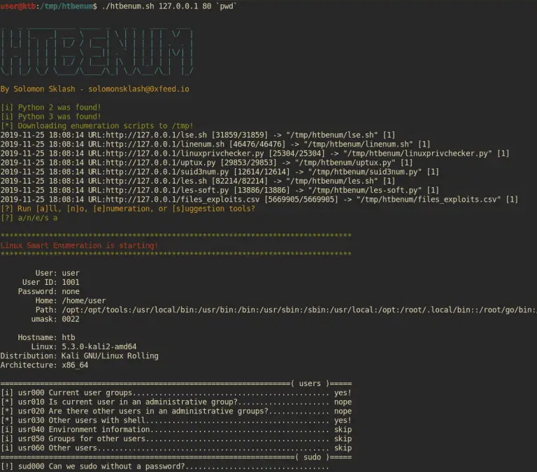 Linux enumeration script