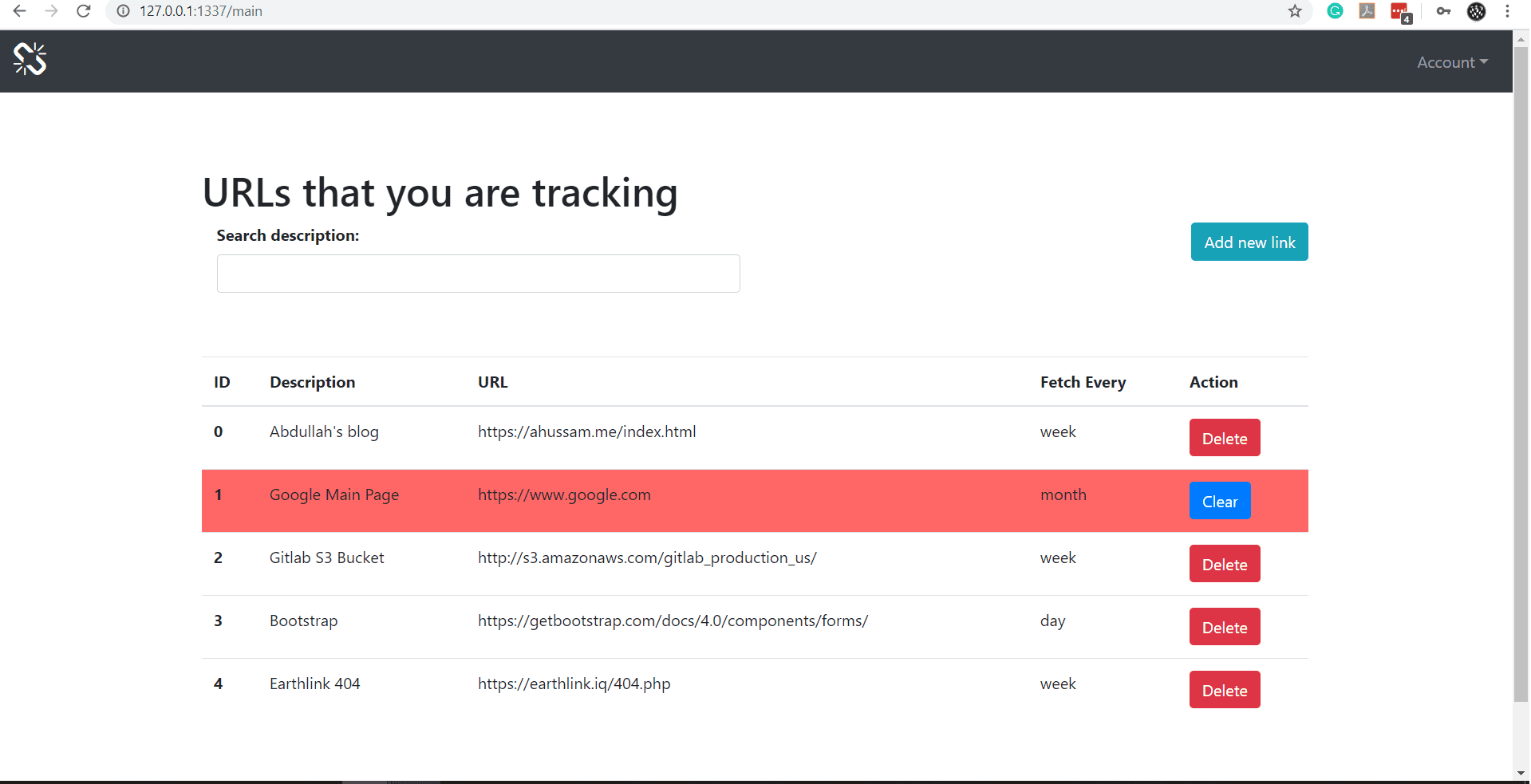 Track check in. Click a tracked URL to view details. Click a tracked URL (if any) to view details. Url tracking