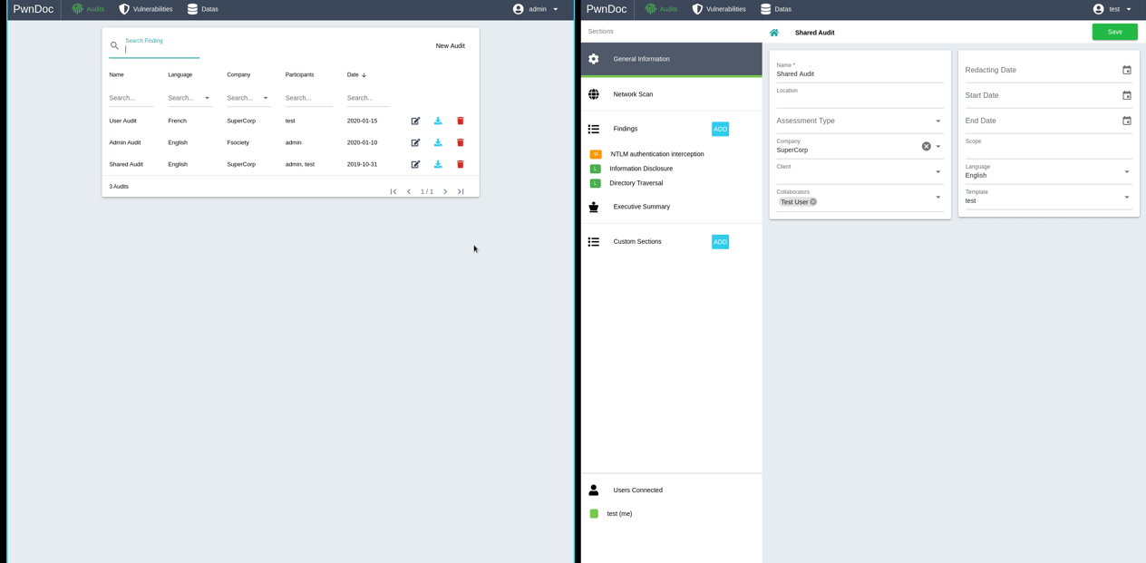 pentest reporting application