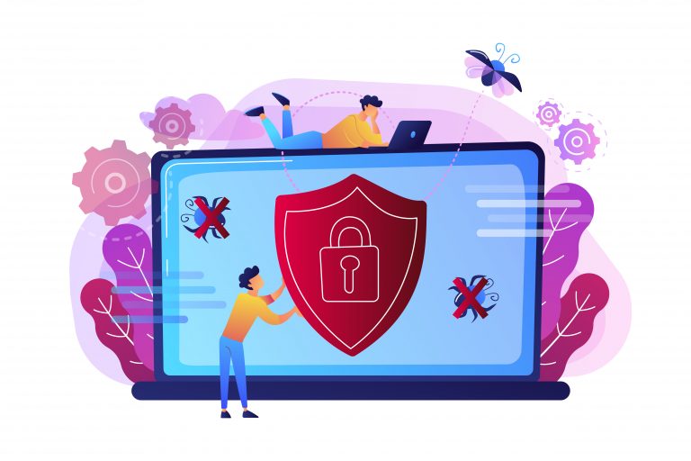 Antivirus software concept vector illustration.