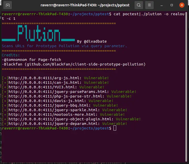 Prototype pollution scanner