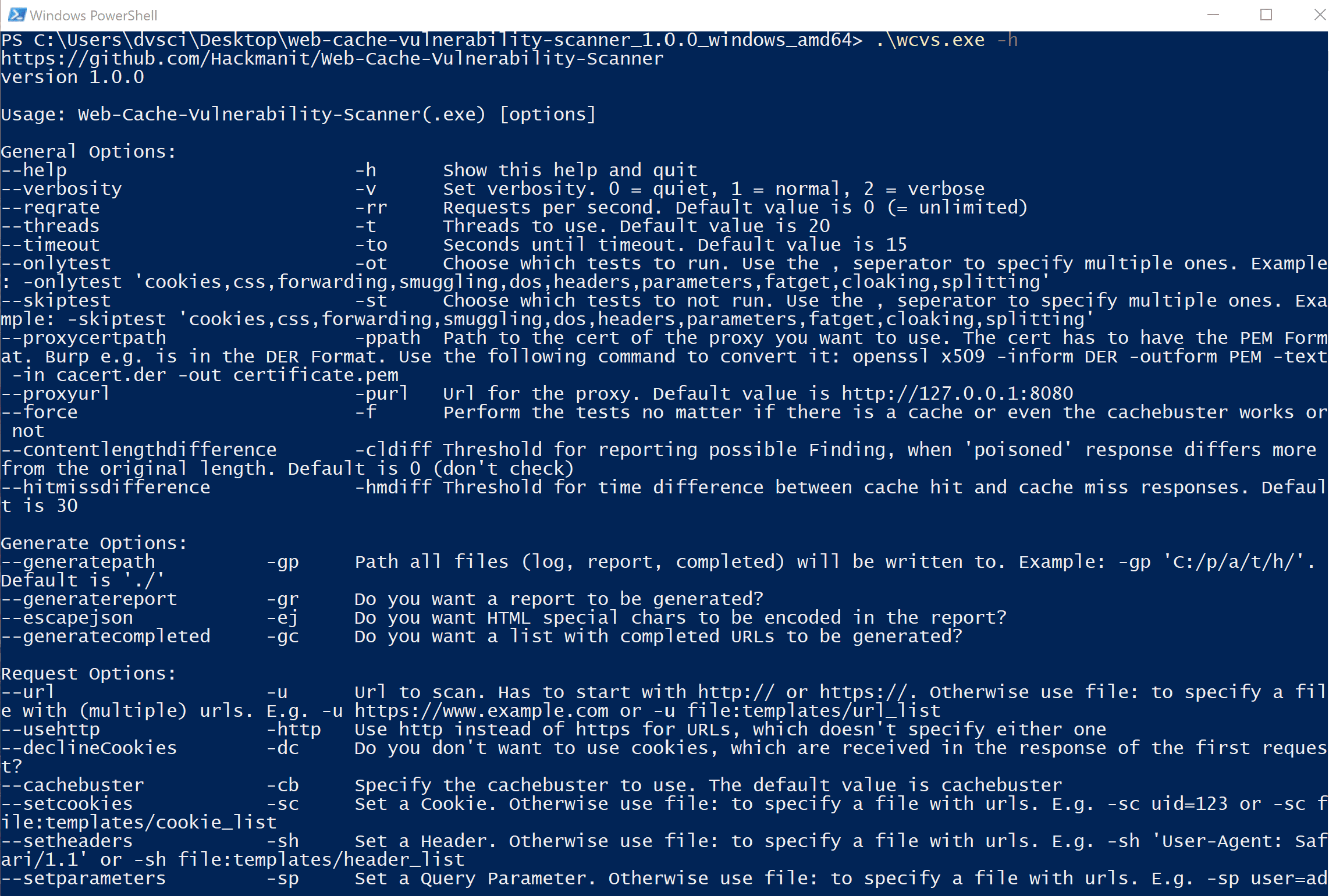 Web Cache Vulnerability Scanner