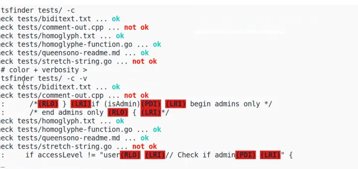 detect "Trojan Source" vulnerability