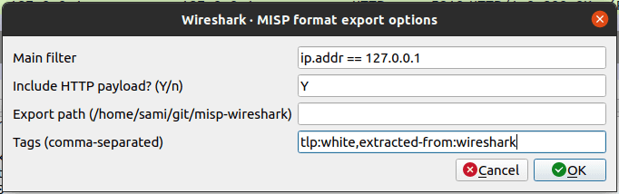 misp-wireshark 