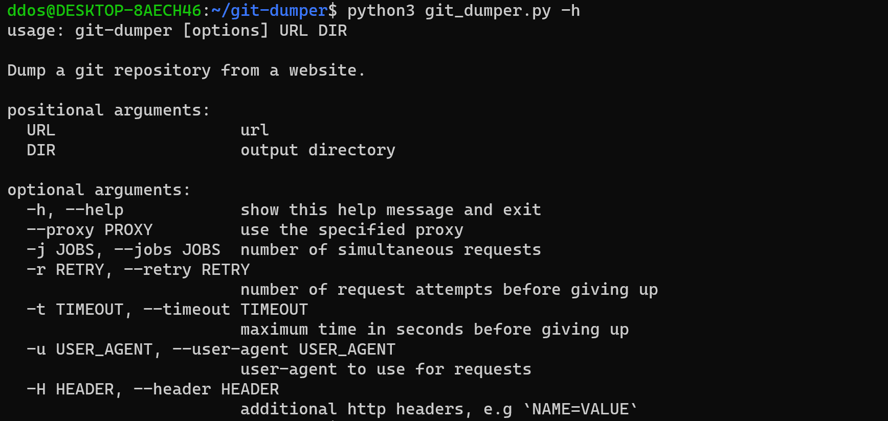 dump git repository