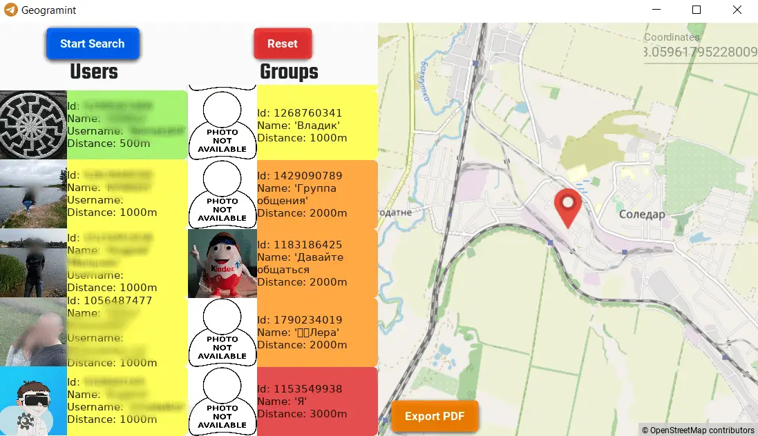 Telegram OSINT Geolocalization