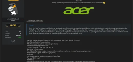 Acer data leaked