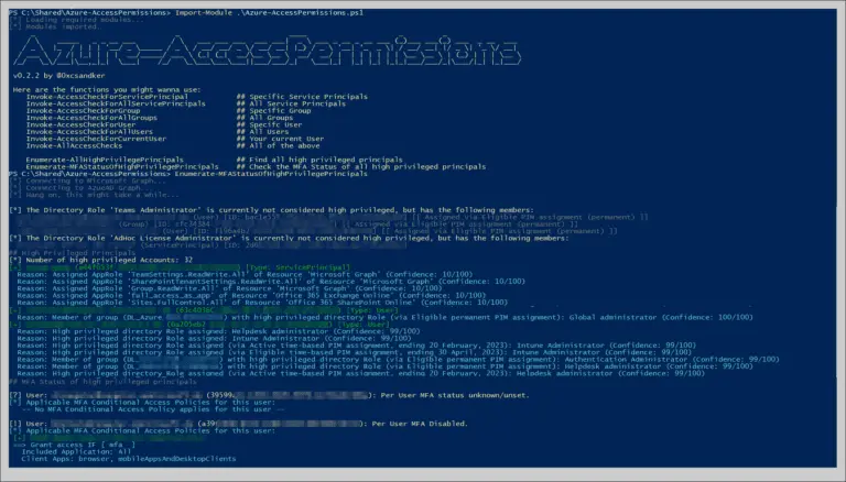 enumerate access permissions Azure Active Directory