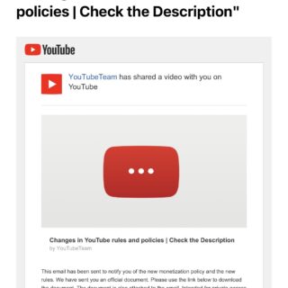 Youtube Send Phishing Emails