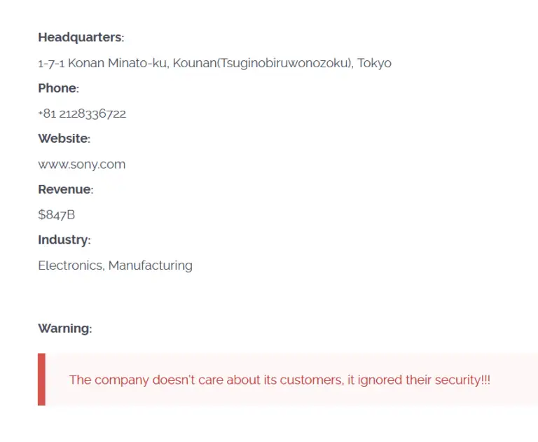 Sony data breaches