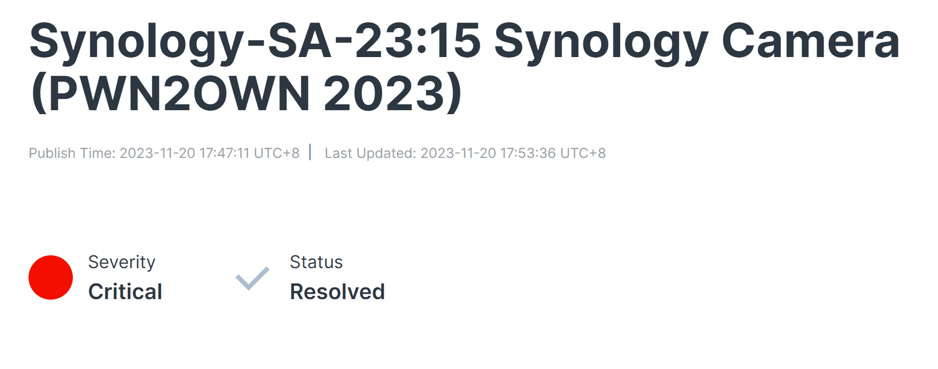 Synology Camera vulnerabilities