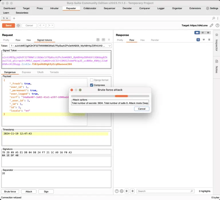 Burp Suite extension token