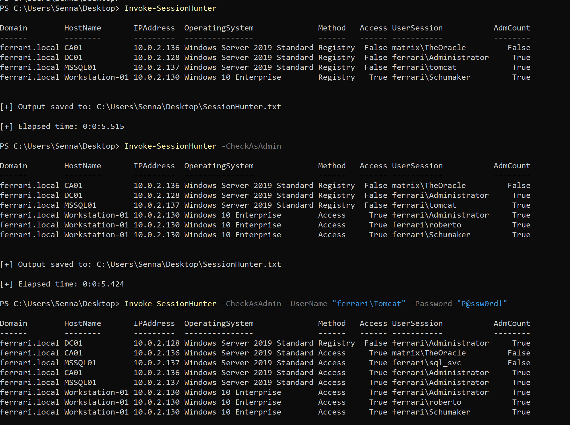 Retrieve active user sessions