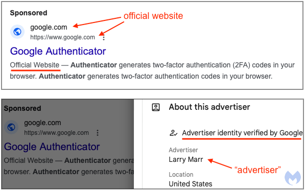 Fake Google Authenticator