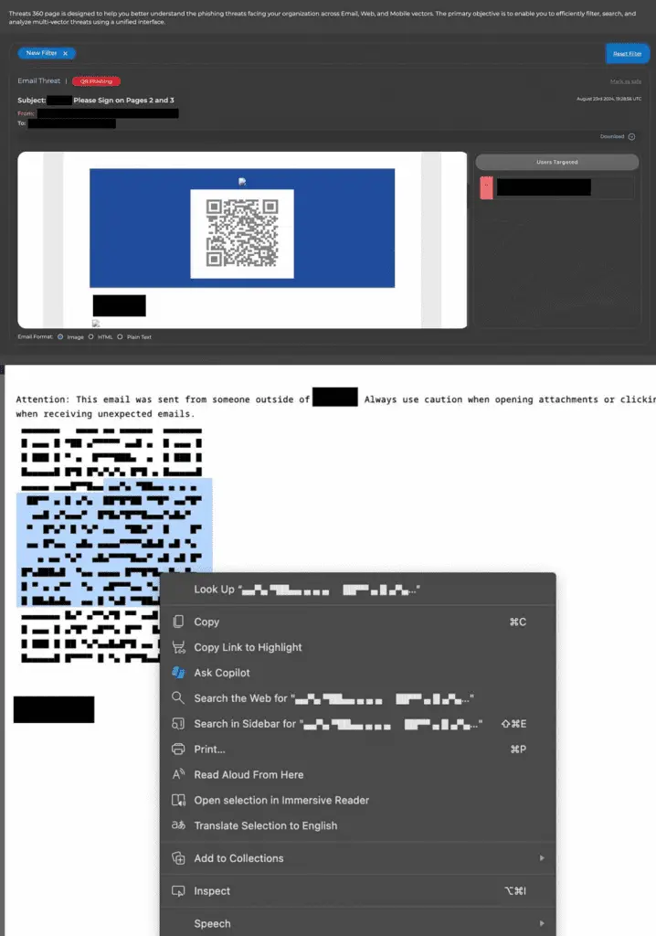 Unicode QR Code Phishing