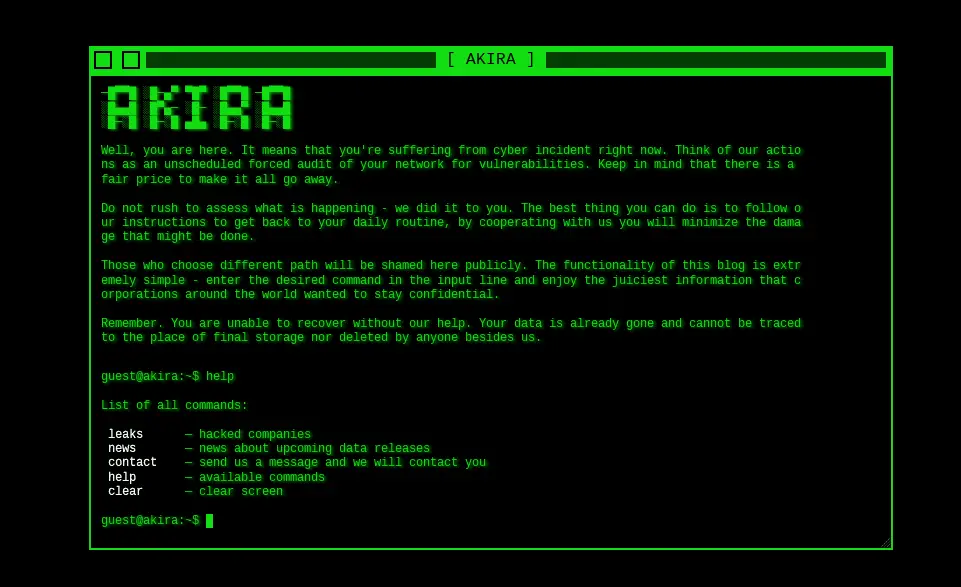 Akira ransomware affiliates