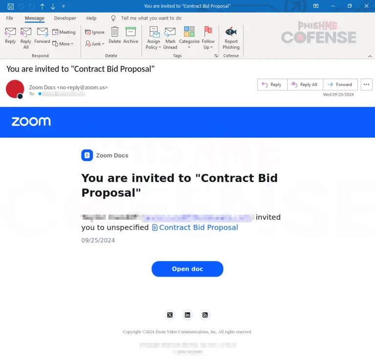 Zoom Phishing