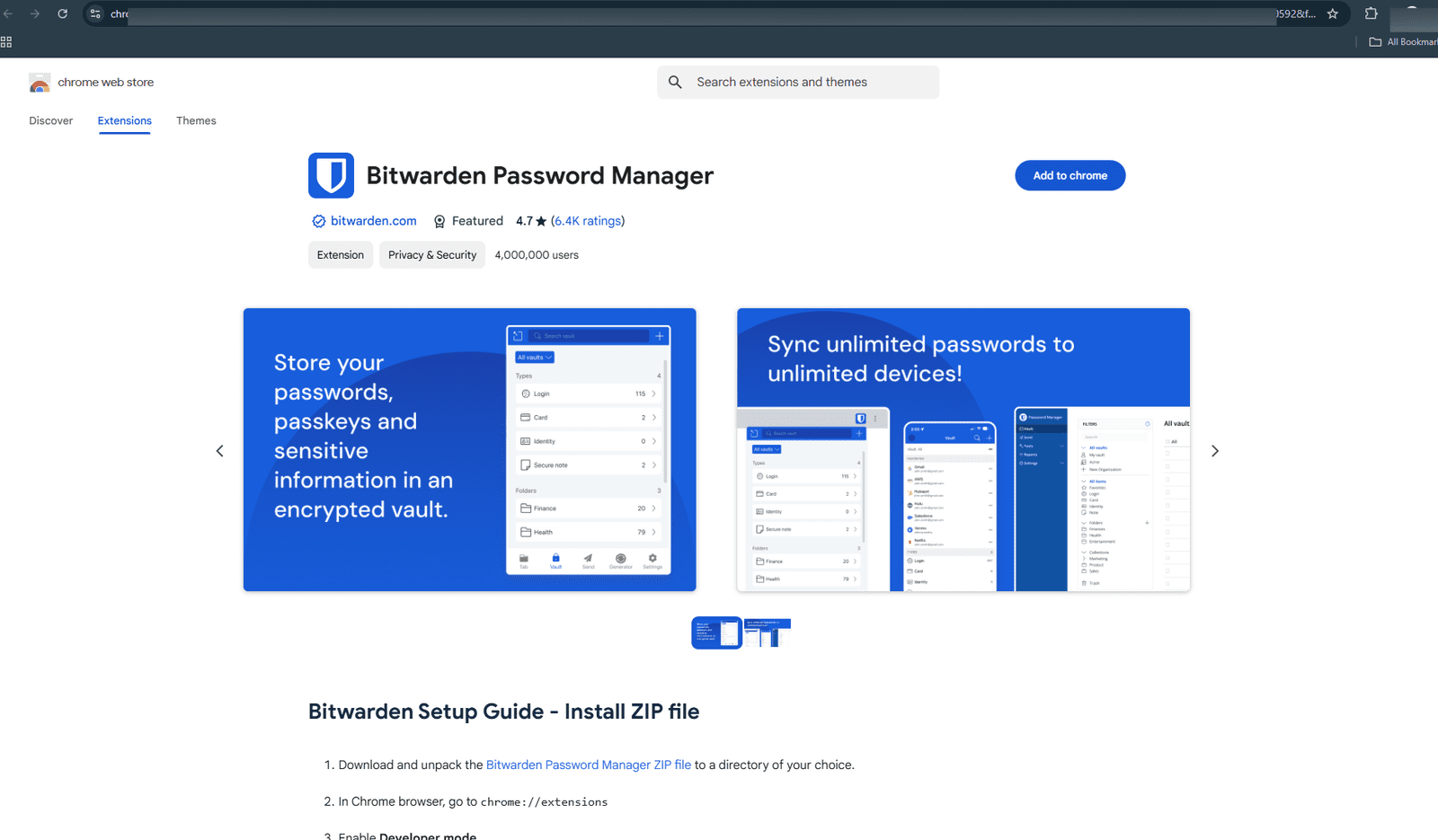 Bitwarden browser extension