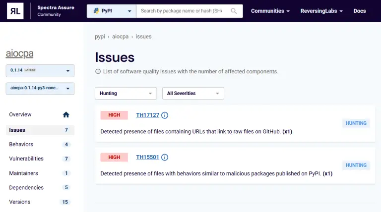 ML Threat Hunting policy violation