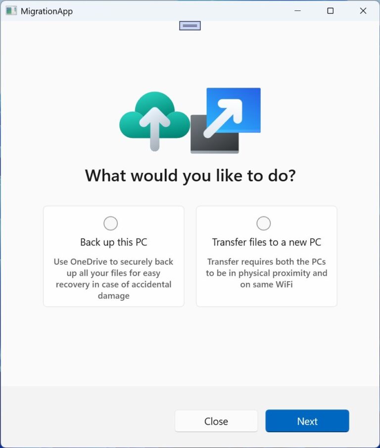 Windows Migration app