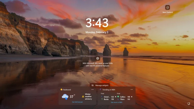 Windows 11 lock screen widget