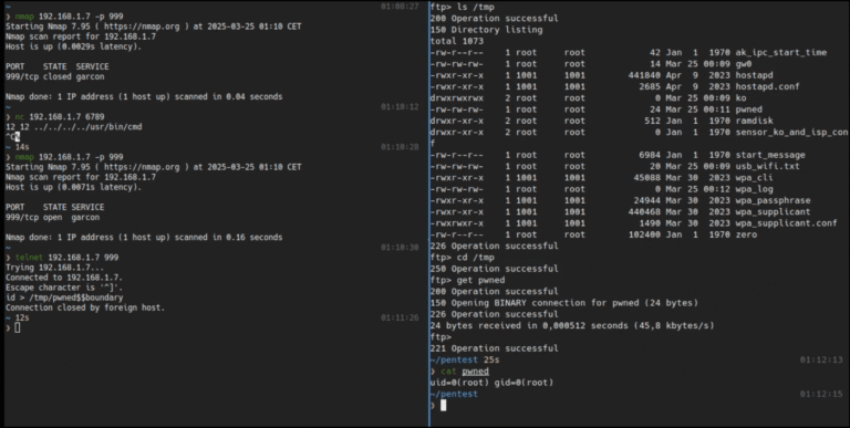 Yi IOT vulnerabilities, remote command execution